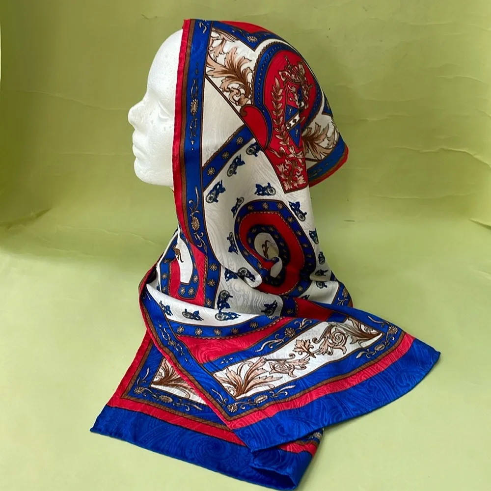 Vintage multicolored silk scarf